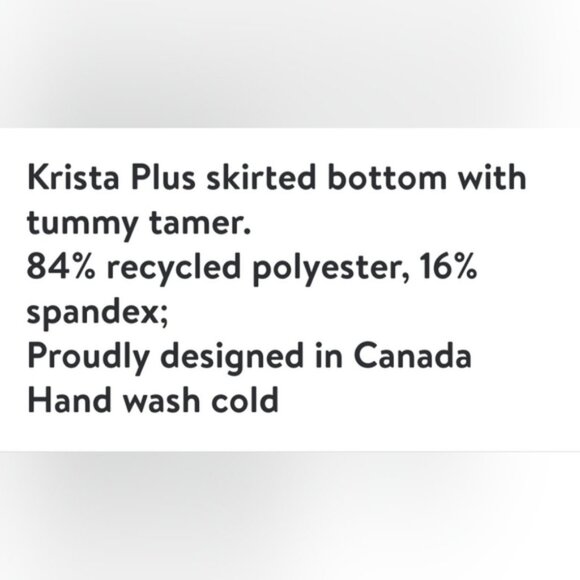 NWT LADIES SKIRTED SWIMSUIT BOTTOM. KRISTA PLUS Black 1x - Picture 4 of 4